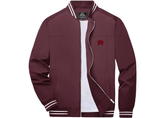 SweatRo Men's UNLV Rebels Lightweight Zip-Up Bomber Jacket with Ribbed Collar and Cuffs